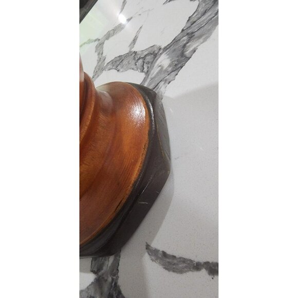 Vintage Wood Hand Turned Carved Floral Three‎ Tone Mortar and Pestle LARGE - Picture 8 of 9